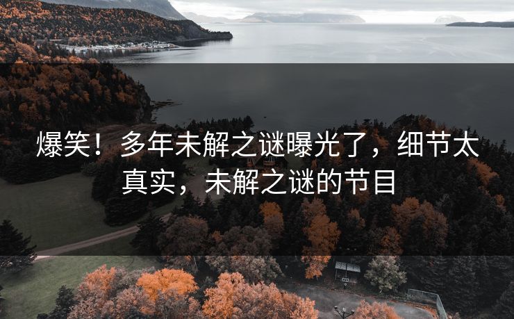 爆笑！多年未解之谜曝光了，细节太真实，未解之谜的节目